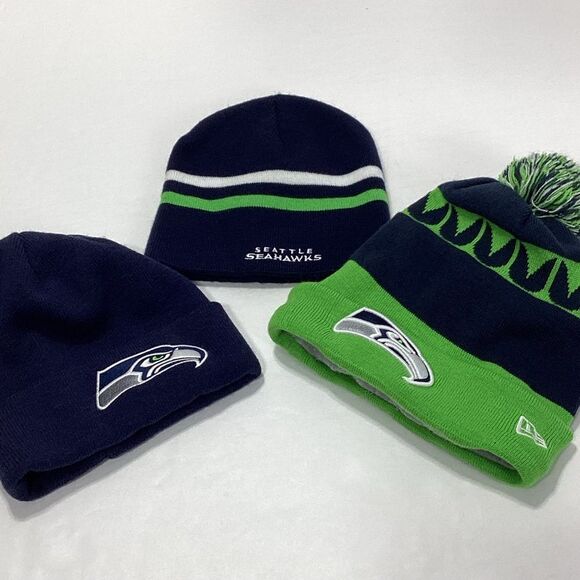 Seahawks Football Hat Lot of 3 NFL New Era Team Apparel - Picture 1 of 14